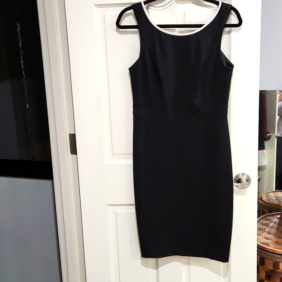 Maggy London Dresses & Skirts - Practically New! Scuba Black Sheath Dress with White Trim